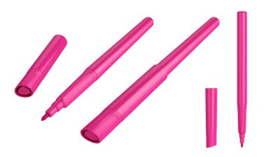 Beyaz arkaplanda izole edilmiş renk işaretleri, 3 boyutlu görüntüleme. Görüntü