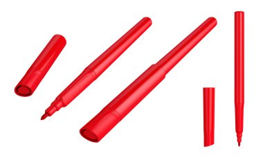 Beyaz arkaplanda izole edilmiş renk işaretleri, 3 boyutlu görüntüleme. Görüntü