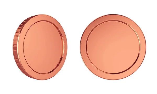 Copper Coins Isolated White Background Rendering Illustration Royalty Free Stock Photos