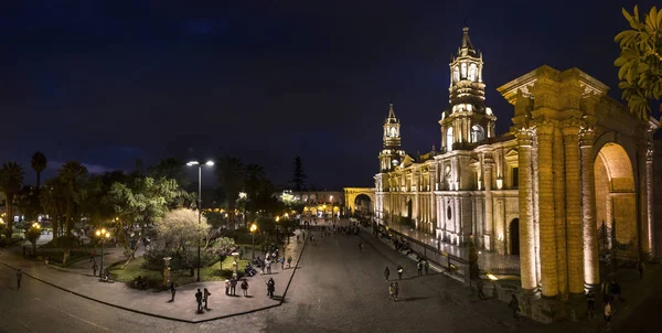Place Principale Plaza Armas Avec Célèbre Basilique Cathédrale Arequipa Dans — Photo