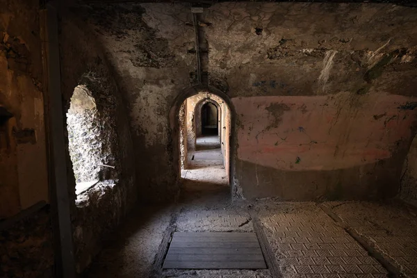 Corridors in Fort Pampus, which was once part of the defense line of Amsterdam,  the Netherlands