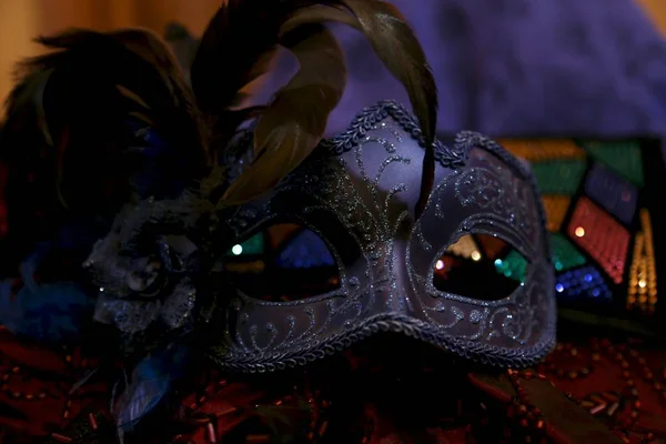 Příprava Karneval Masku Benátské Karnevalové Atributy — Stock fotografie