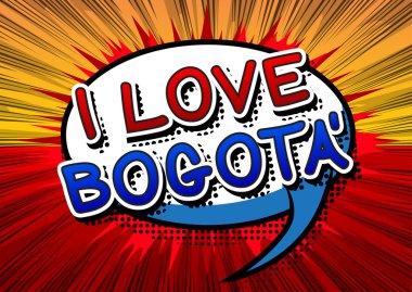 Ben aşk Bogota - çizgi roman tarzı metin.
