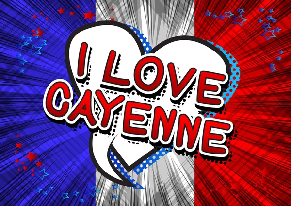 I Love Cayenne - Comic book styl textu. — Stockový vektor