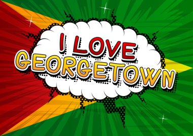 Ben aşk Georgetown - çizgi roman tarzı metin.