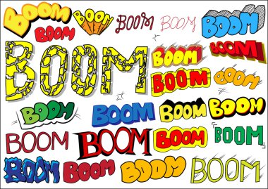 Boom koleksiyonu, çizgi roman tarzı kelime.