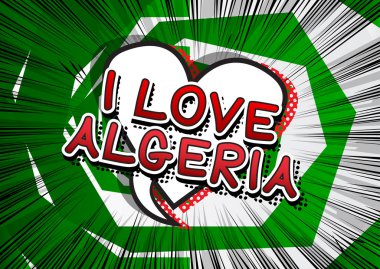 Ben aşk Cezayir - çizgi roman tarzı metin.