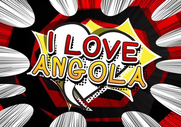 I Love Angola - Texto de estilo de cómic . — Vector de stock