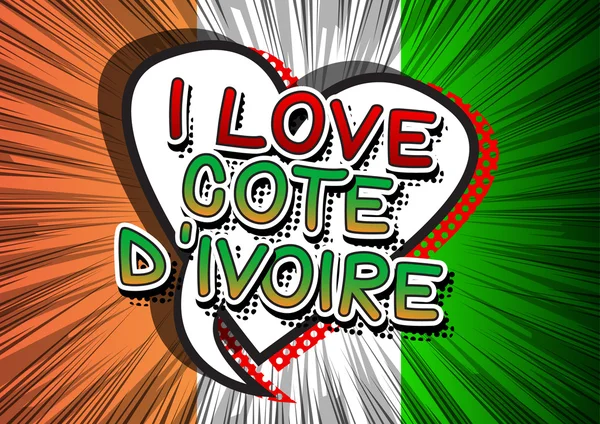 I Love Cote dIvoire (Ivory Coast) — ストックベクタ