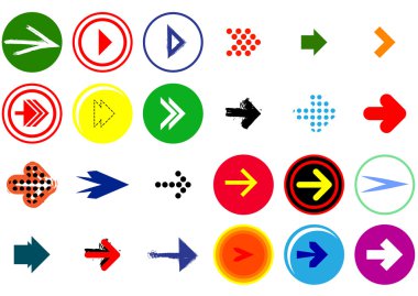 Basit modern tarzı ok işareti Icon set.