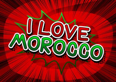 Ben aşk Fas - çizgi roman tarzı metin.