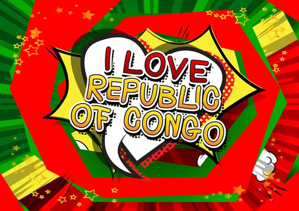 I Love Republic of the Congo - Texte de style BD . — Image vectorielle