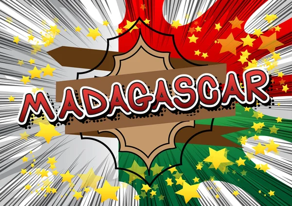 Madagascar - Text im Comic-Stil. — Stockvektor