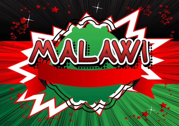 Malawi - Comic book stijl tekst. — Stockvector