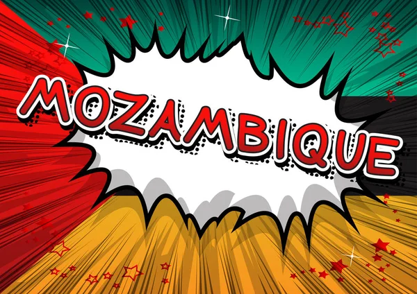 Мозамбік - коміксів стилі тексту. — стоковий вектор