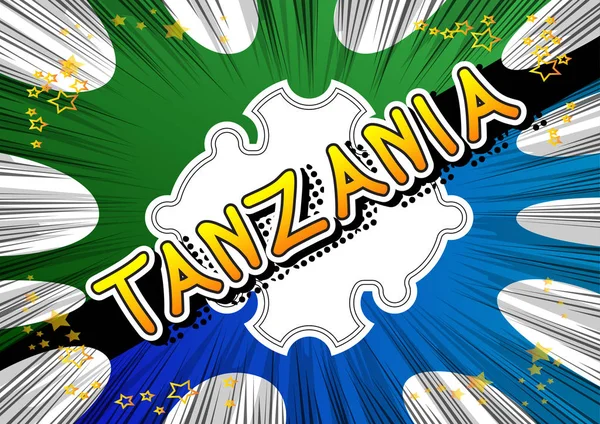 Tansania - Text im Comic-Stil. — Stockvektor