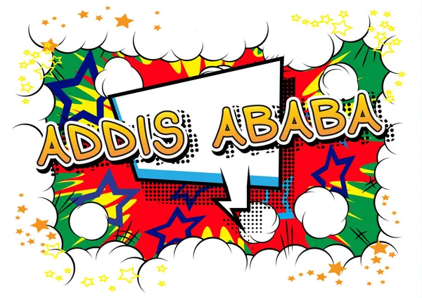 Addis ababa - Text im Comic-Stil. — Stockvektor
