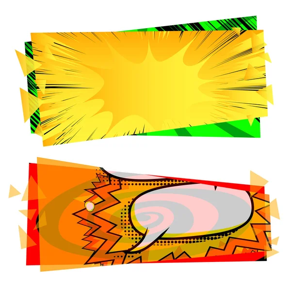 Bandiera vettoriale con effetto fumetto — Vettoriale Stock