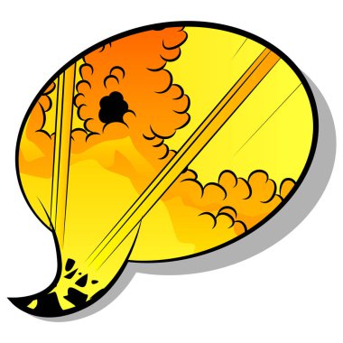 Çizgi roman arka plan ile dolu konuşma balonu.