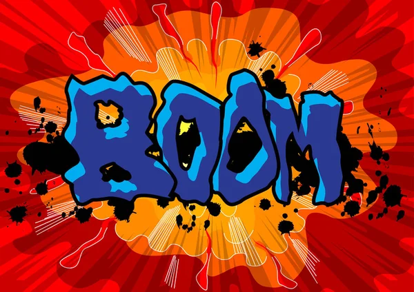 Explosión del cómic con palabra boom . — Archivo Imágenes Vectoriales