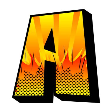 A harfi çizgi roman patlama ile arka plan dolu.