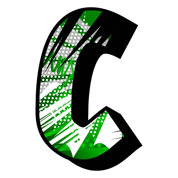 C harfi ile çizgi roman arka plan dolu.
