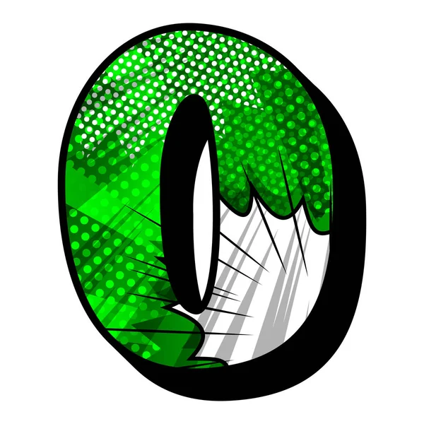 O harfi çizgi roman patlama ile arka plan dolu.