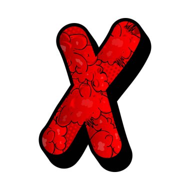 Mektup X çizgi roman arka plan ile dolu.