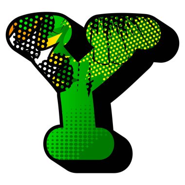 Y harfi ile çizgi roman arka plan dolu.