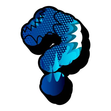 Çizgi roman patlama ile arka plan soru işareti dolu.