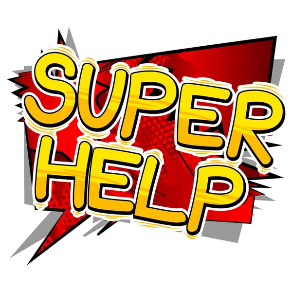 Super Help - Comic book stijl tekst. — Stockvector