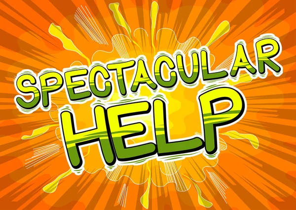 Spectaculaire Help - Comic book stijl tekst. — Stockvector