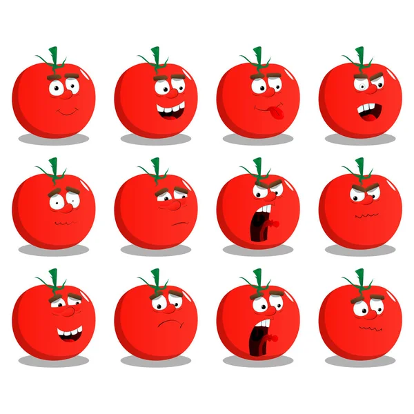 Çizgi film domates ile yüz ifadeleri ayarla