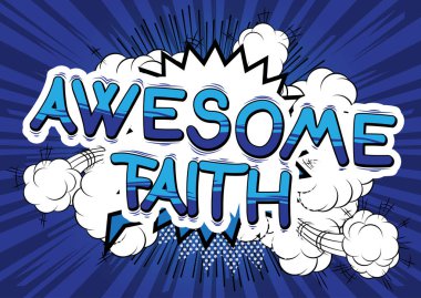 Harika inanç - çizgi roman tarzı kelime.