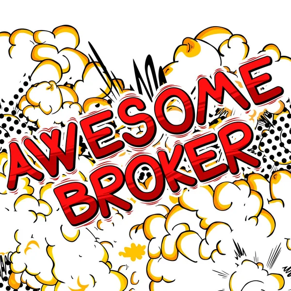 Niesamowite Broker - komiks stylu w programie word. — Wektor stockowy