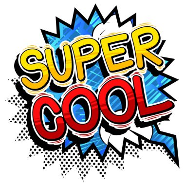 Süper Cool - çizgi roman tarzı kelime.