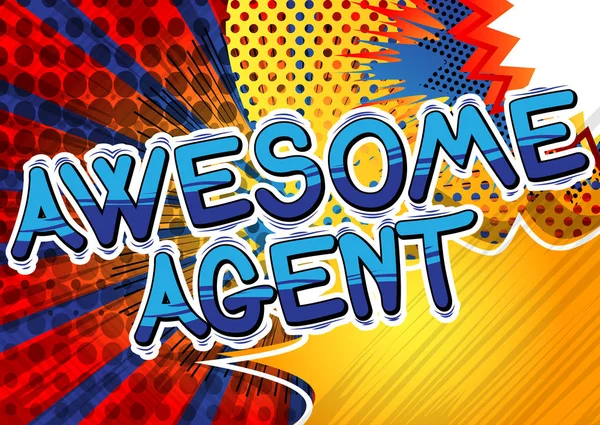 Awesome Agent - serietidning stil word. — Stock vektor