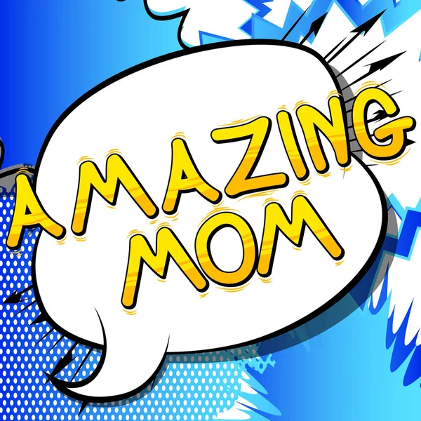 Amazing Mom - Buku komik gaya kata . - Stok Vektor