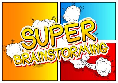 Süper beyin fırtınası - çizgi roman tarzı kelime.