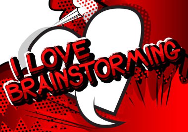 Ben aşk beyin fırtınası - çizgi roman tarzı kelime.