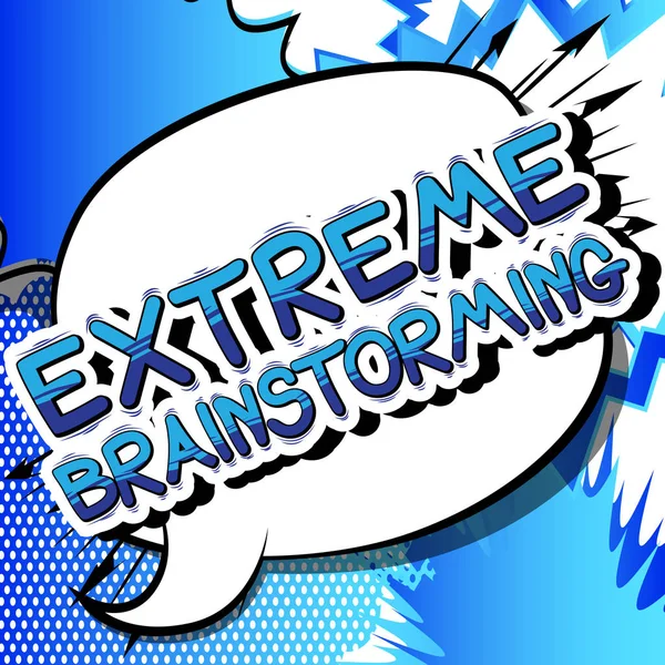 Extremes Brainstorming - ein Wort im Comic-Stil. — Stockvektor