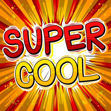 Süper Cool - çizgi roman tarzı kelime.