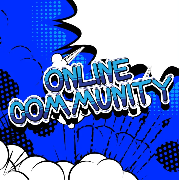 On-line κοινότητα - κόμικ στυλ λέξη. — Διανυσματικό Αρχείο