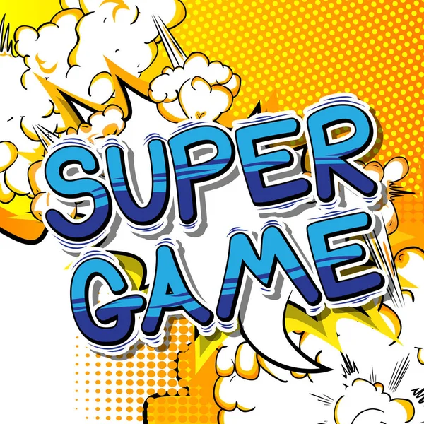 Super spel - Comic book stijl word. — Stockvector