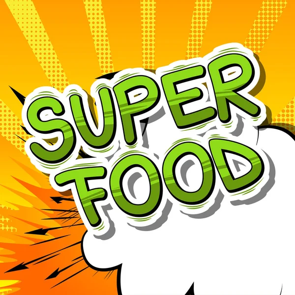 Super Food - Comic book style phrase. — Stock Vector