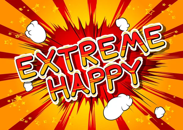 Extreme Happy - Comic book stijl word. — Stockvector