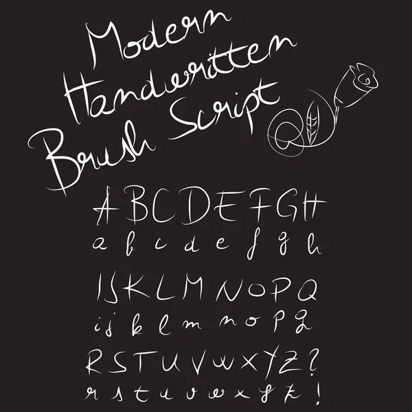 Сучасний рукописний пензлик. Векторний абстрактний алфавіт . — стоковий вектор
