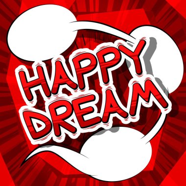 Mutlu rüya - çizgi roman tarzı kelime.