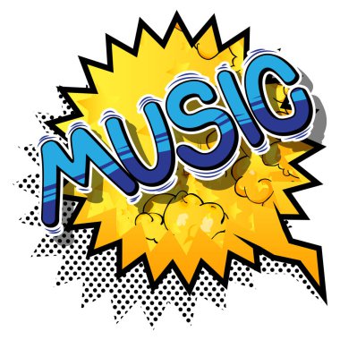 Müzik - çizgi roman tarzı kelime.
