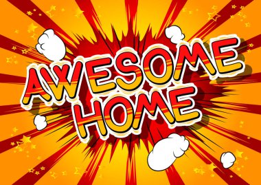 Awesome ev - çizgi roman tarzı kelime.